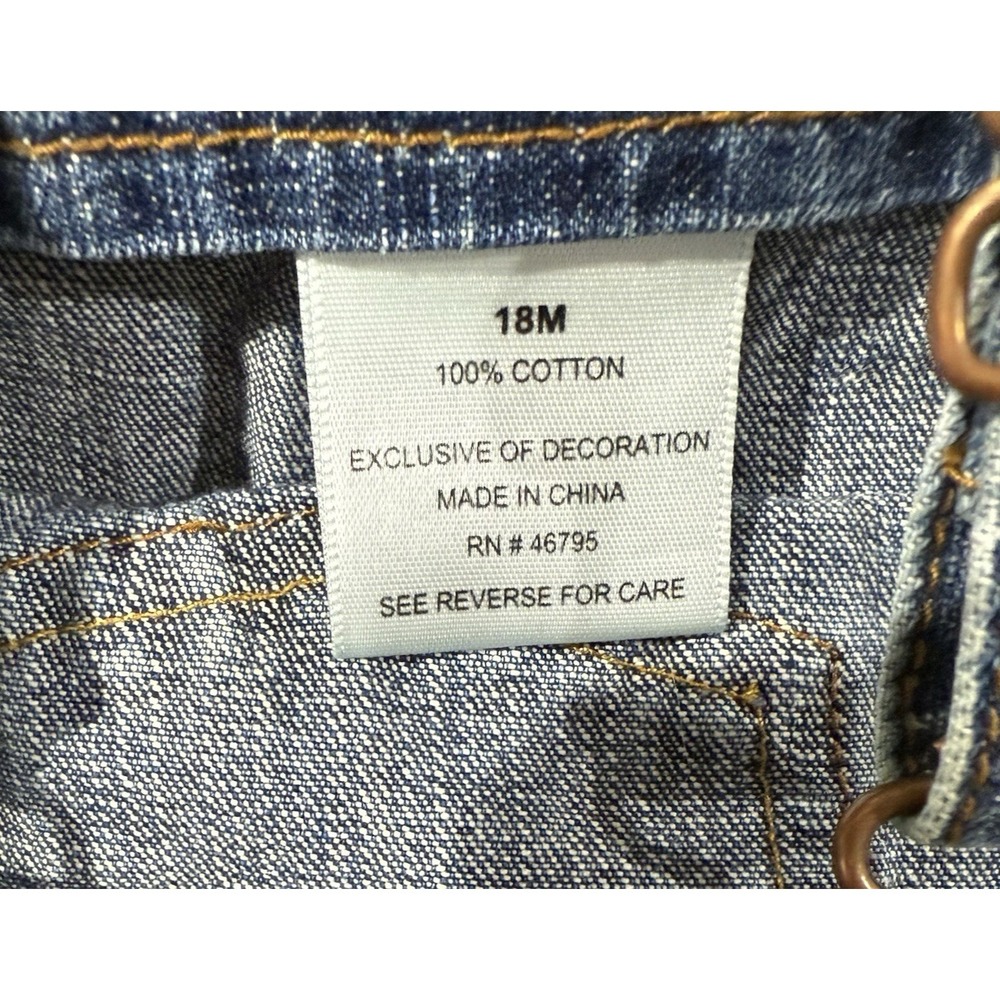 Levi's Strauss Signature Overalls Shortalls Denim Infant Toddler Size 18 Months - Picture 11 of 12
